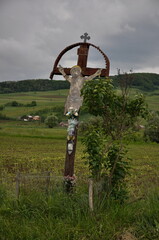 Wall Mural - wooden crucifix in  Romania 2021 