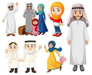 Wall Mural - Arabic people with kids and adults