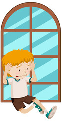 Sticker - Sad boy simple cartoon character