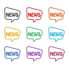 Wall Mural - News Speech bubble icon color set