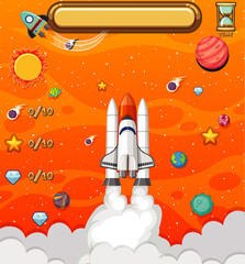 Wall Mural - Game template with spaceship