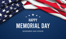 Memorial Day - Remember And Honor With USA Flag, Vector Illustration.