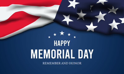 Wall Mural - Memorial Day - Remember and honor with USA flag, Vector illustration.