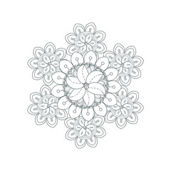 Decorative Doodle flowers in black and white for coloring page, cover, wedding invitation, greeting card, wall art and wallpaper. Hand drawn sketch for adult anti stress coloring page.-vector 