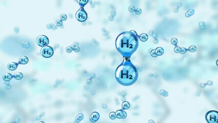 hydrogen molecule. we move to the molecular level and fly up to the hydrogen molecule. the light con