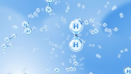 hydrogen molecule. we move to the molecular level and fly up to the hydrogen molecule. the blue conc