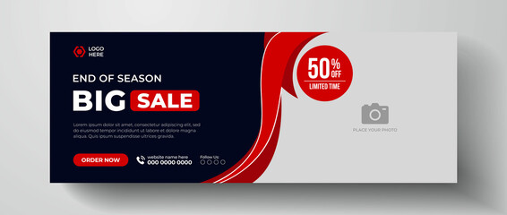 Wall Mural - big sale facebook cover page design, web banner for product sale, mega sale banner template