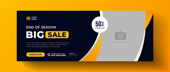 Wall Mural - product big sale facebook cover page design, web banner or product sale, flash sale banner template