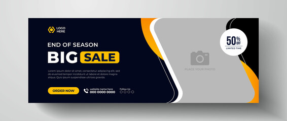 Wall Mural - big sale facebook cover page design, web banner for product big sale, flash sale banner template