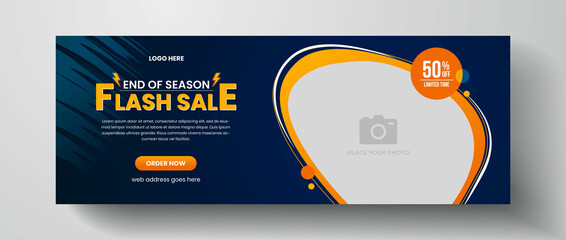 Wall Mural - flash sale facebook cover page timeline design, web banner for product sale, sale banner template