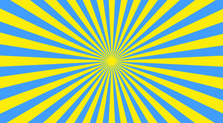 Wall Mural - sun rays background. background in the colors of the ukrainian flag. vector illustration. abstract b