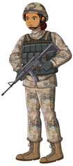 Wall Mural - Soldier in uniform cartoon character