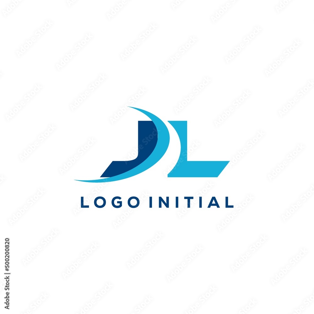 Letter JL logo combined with swoosh curved line Stock Vector | Adobe Stock