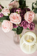 Wall Mural - bouquet of pink roses