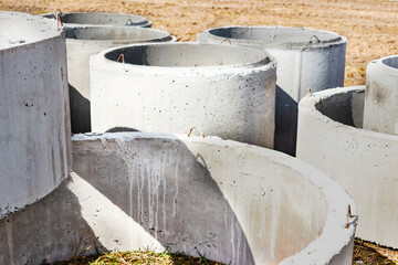 Reinforced concrete rings for the installation of underground wells at the construction site. Reinforced concrete products for the device of underground communications. Sewerage and plumbing.