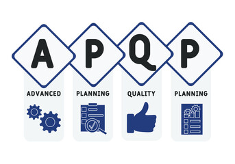 Canvas Print - APQP - Advanced Product Quality Planning acronym. business concept background. vector illustration concept with keywords and icons. lettering illustration with icons for web banner, flyer, landing pag