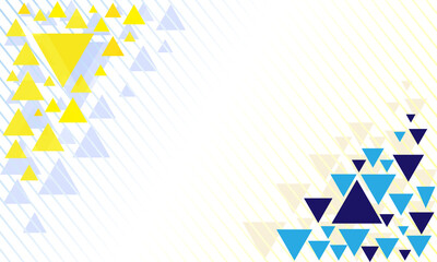 Leinwandbilder - Abstract background with blue and yellow triangles in corner.