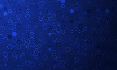 Leinwandbilder - Abstract dark blue background with hexagons.