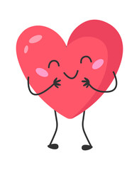 Sticker - Happy Cartoon Heart. Vector illustration