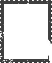 Postage Rectangular Stamp Imprint With Distressed Element Frame