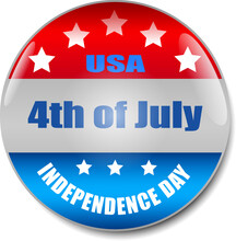 4th Of July Independence Day Vector Rubber Stamp Symbol Over White Background