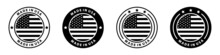 Made In The USA Labels Icon, Made In The USA Logo, American Product Emblem, Vector Illustration