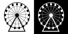 Ferris Wheel Vector Isolated Icon. A Simple Black And White Silhouette Illustration Of A Carousel.Ferris Wheel Vector Isolated Icon. A Simple Black And White Silhouette Illustration Of A Carousel.