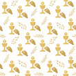 seamless golden holy communion pattern- vector illustration