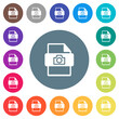 © botond1977 - raw camera file type flat white icons on round color backgrounds