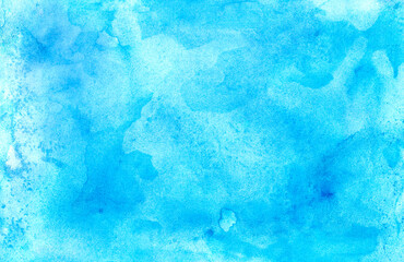 Hand drawn abstract blue watercolor background for  brochure, poster, card, cover or banner