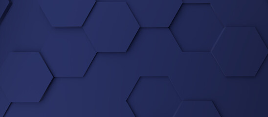 Abstract modern dark blue hexagon background
