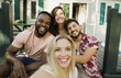 © Vane Nunes - Multiracial young people having fun doing selfie outdoor during summer vacations - Focus on center girl face
