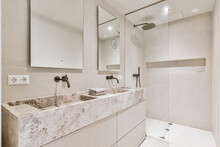 Interior Of Bathroom With Sinks