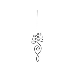 Wall Mural - Vector isolated unalome sacred buddhist line hand drawn symbol