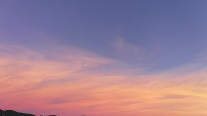 aerial view sweet sky in sunset above the mountain range at karon beach phuket. abstract nature back