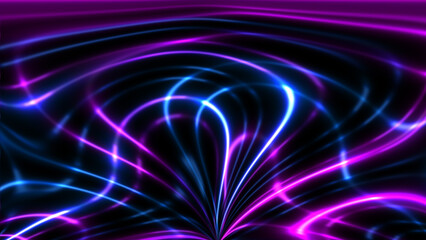 Wall Mural - Illuminated futuristic background with glowing laser lines, data flow, bright changing curves, cosmic creative background, abstract pattern