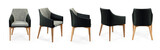 Fototapeta  - Single chair at different angles on a white background . 