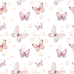 watercolor butterfly seamless pattern