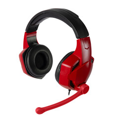 Wall Mural - headphones for a computer with a microphone, on a white background in isolation