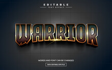 Warrior 3D Editable Text Effect Template