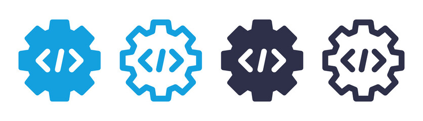 programming development vector. program coding icon set isolated on white background.