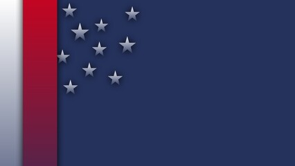 Wall Mural - Modern simple abstract with square and star geometric background in the blend of dark blue, white, and red United State flag color gradient Available for text and quote Presentation background design