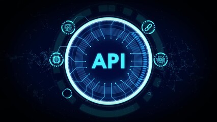 API - Application Programming Interface. Software development tool. Business, modern technology, internet and networking concept.