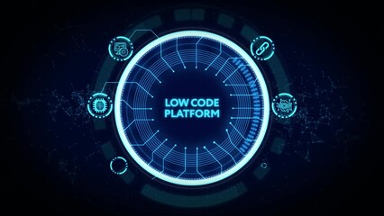 Low Code software development platform technology concept.