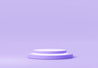 Geometry shapes podium for product display on purple background. 3d rendering illustration.
