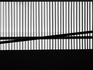 Poster - silhouette of fence with white wall background