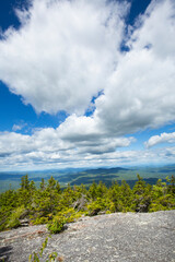 Canvas Print - Cumulus clouds over the summit of Mount Kearsarge, New Hampshire.