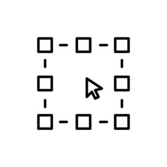 Wall Mural - selection tool icon. pixel perfect, editable stroke line