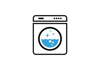 Wall Mural - Washing machine logo symbol design inspiration