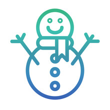 Snowman , Winter Gradient Icon.